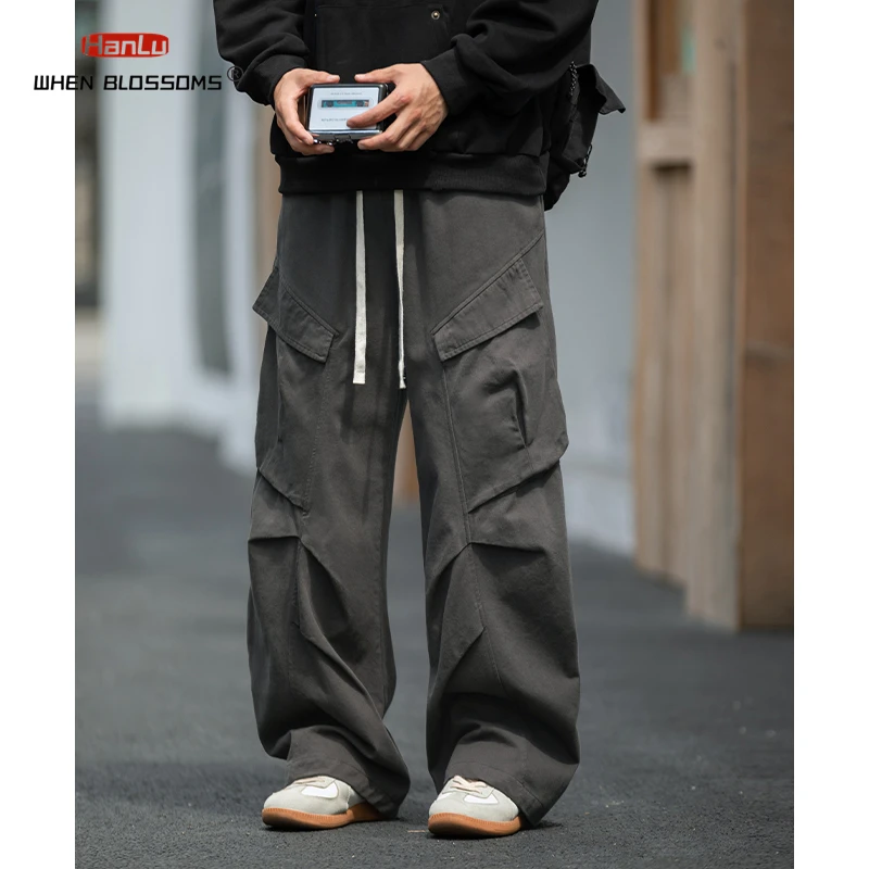 Men's Split Pleated Design Multi-Pocket Cargo Pants Cotton Straight Leg Autumn Winter Fashion Streetwear
Men's Split Pleated Design Multi-Pocket Cargo Pants Cotton Straight Leg Autumn Winter Fashion Streetwear