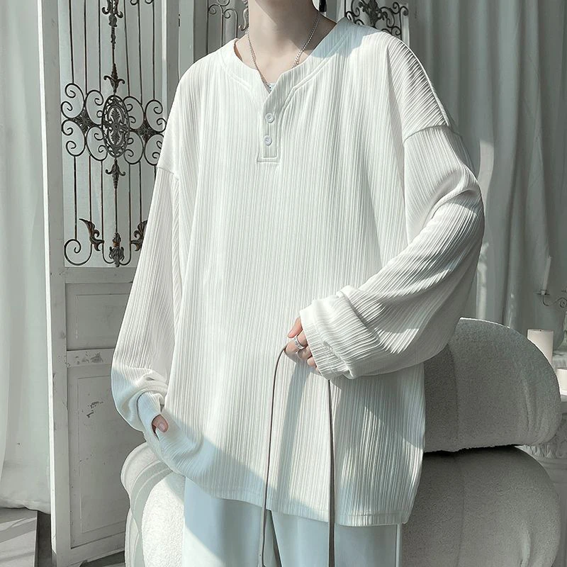 Fall Winter Striped Ice Silk Long Sleeve Men V Neck T Shirt Fashion Simple Harajuku 2xl Oversized Basic Clothing Top Black White
Fall Winter Striped Ice Silk Long Sleeve Men V Neck T Shirt Fashion Simple Harajuku 2xl Oversized Basic Clothing Top Black White