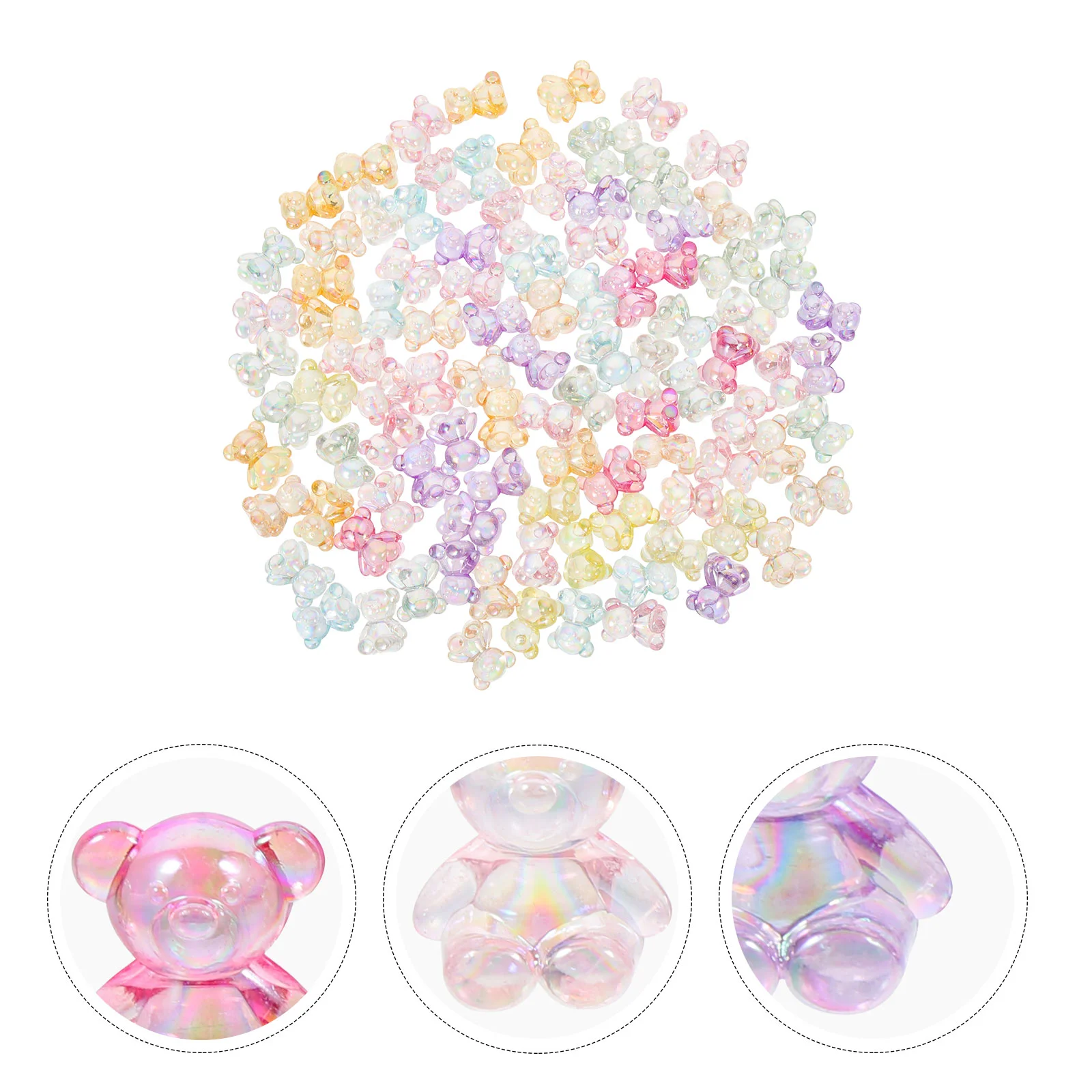 100pcs AB Coated Bear Beads Clear Acrylic Cartoon naments for Necklace Earrings Bracelet Hair Ties Jewelry Making Supplies
100pcs AB Coated Bear Beads Clear Acrylic Cartoon naments for Necklace Earrings Bracelet Hair Ties Jewelry Making Supplies