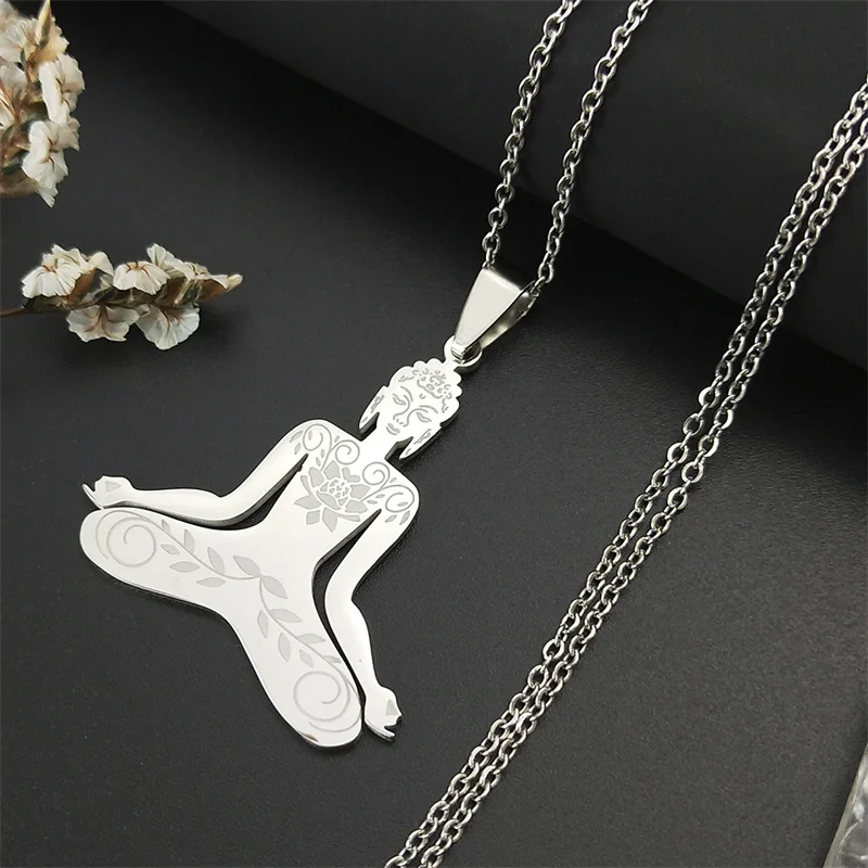 Yoga Buddha Stainless Steel Chain Necklace Women Silver Color Statement Necklace Jewelry Christmas Gift colgante mujer N6339S01
Yoga Buddha Stainless Steel Chain Necklace Women Silver Color Statement Necklace Jewelry Christmas Gift colgante mujer N6339S01