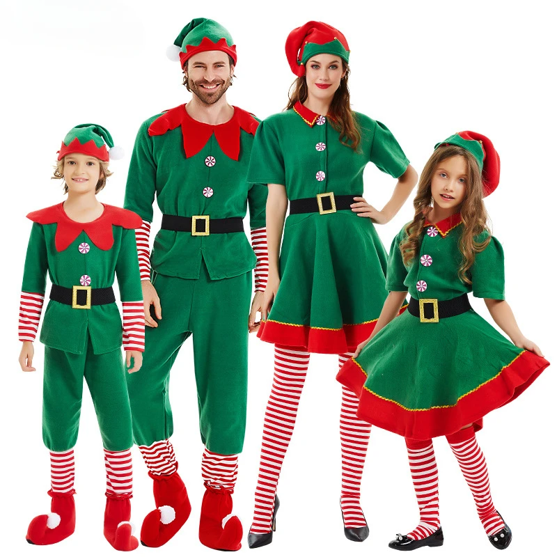 New Christmas Children's and Adult Christmas Elf Costumes, Santa Claus Green Elf Costumes, Cosplay Halloween Costume Set
New Christmas Children's and Adult Christmas Elf Costumes, Santa Claus Green Elf Costumes, Cosplay Halloween Costume Set