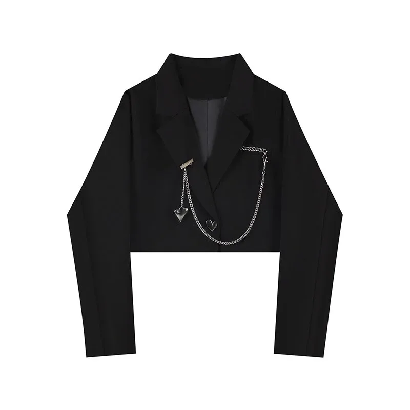 Streetwear Sense Of Design Women's Blazer Jacket Y2K Style Chic Chain American-style Fashion Coat Advanced Top
Streetwear Sense Of Design Women's Blazer Jacket Y2K Style Chic Chain American-style Fashion Coat Advanced Top