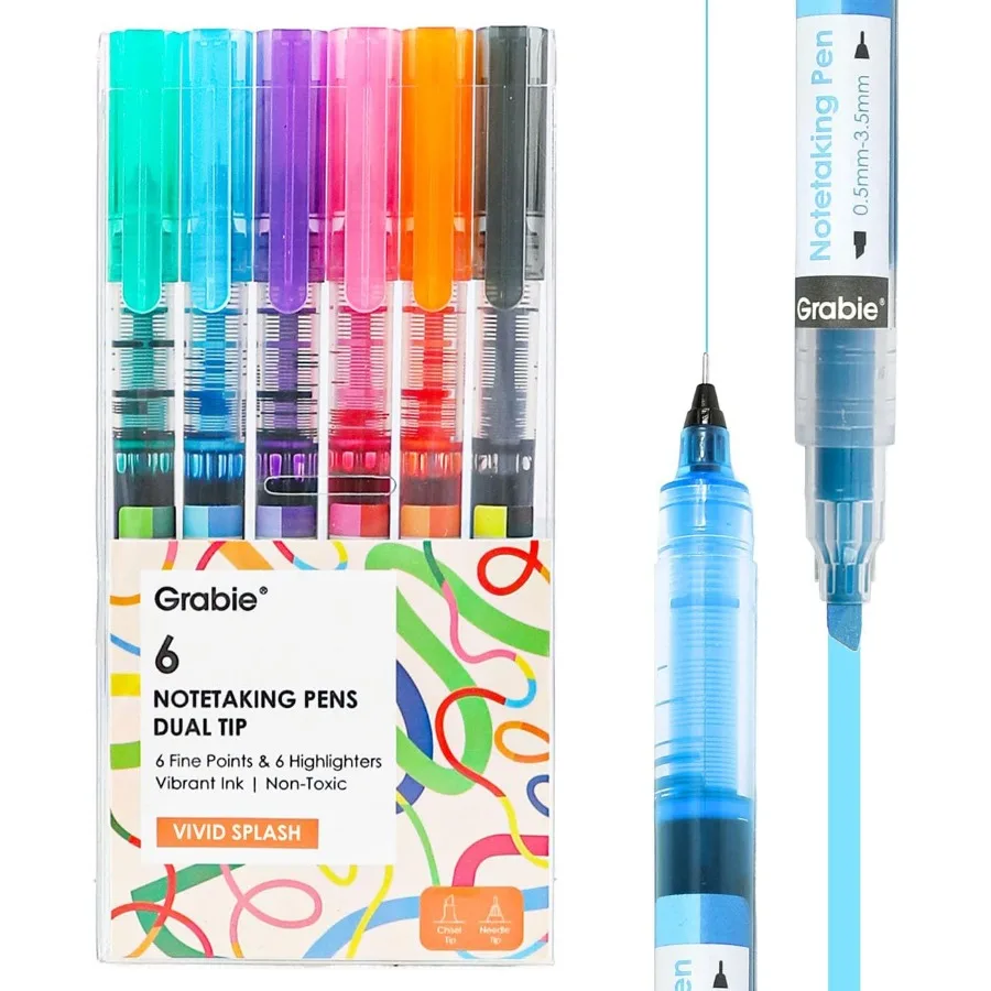 Dual Tip Notetaking Pens 3.5mm Chisel + 0.5mm Needle Dual Tip Highlighter Marke for Jourling Colored Pens for Note Taking and A
Dual Tip Notetaking Pens 3.5mm Chisel + 0.5mm Needle Dual Tip Highlighter Marke for Jourling Colored Pens for Note Taking and A