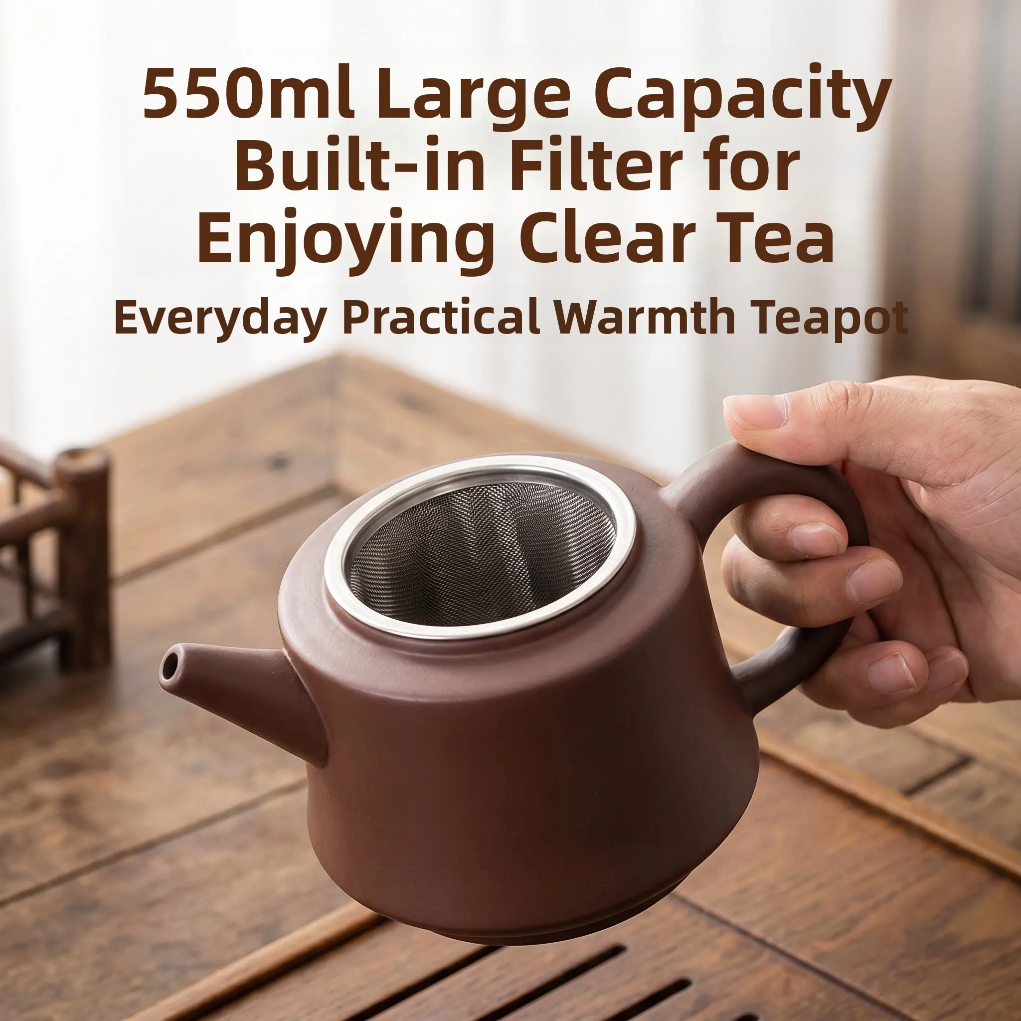 Handmade Purple Clay Tea Pot with Built-In Filter Large Capacity for Office Use Ceramic Tea Set for Brewing Chinese Tea
Handmade Purple Clay Tea Pot with Built-In Filter Large Capacity for Office Use Ceramic Tea Set for Brewing Chinese Tea