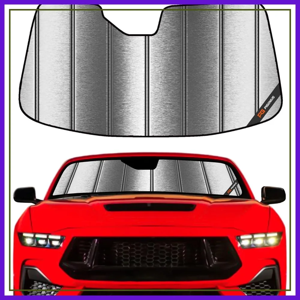Custom Windshield Sun Shade for Ford Mustang 2024-2026 - Metallic Front Window Sunshade
Custom Windshield Sun Shade for Ford Mustang 2024-2026 - Metallic Front Window Sunshade