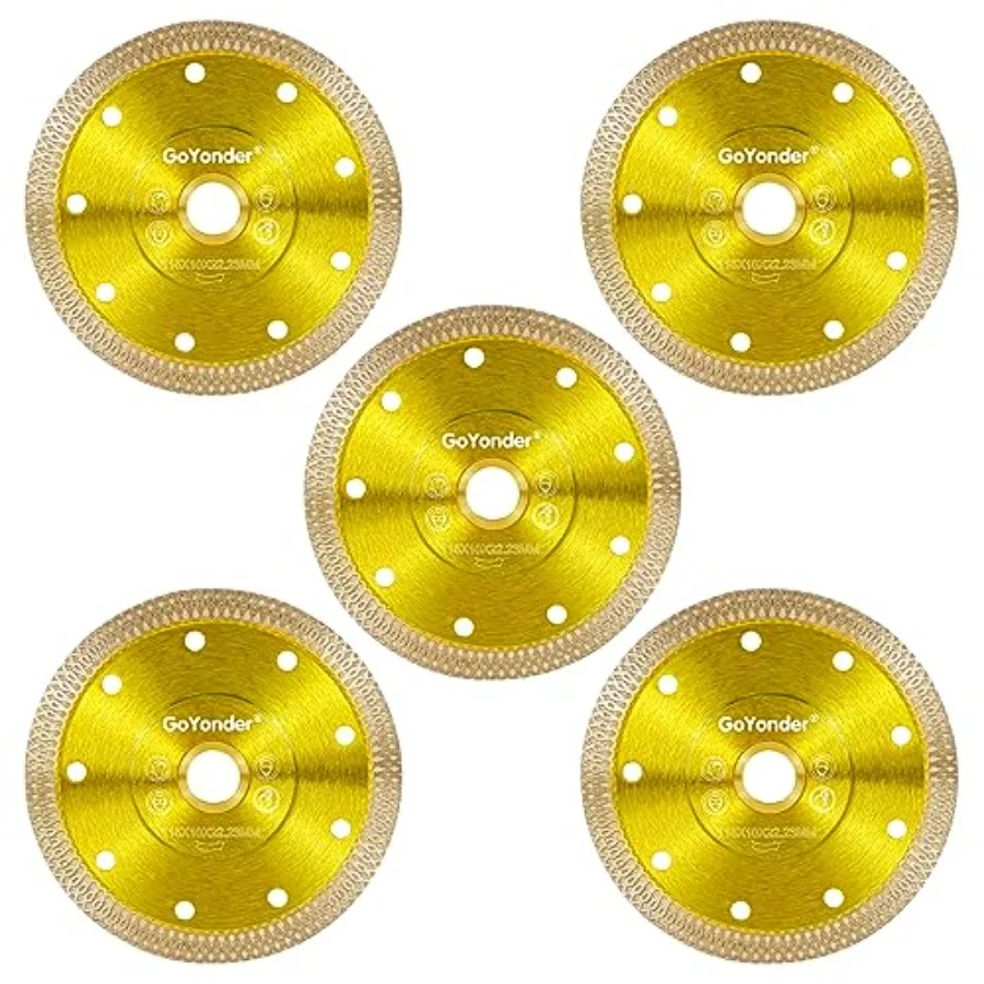 4.5 Inch Tile Blade Super Thin Diamond Saw Blade for Cutting Porcelain Tiles Granite Marble Ceramics 4.5" Gold 5 Pcs
4.5 Inch Tile Blade Super Thin Diamond Saw Blade for Cutting Porcelain Tiles Granite Marble Ceramics 4.5" Gold 5 Pcs