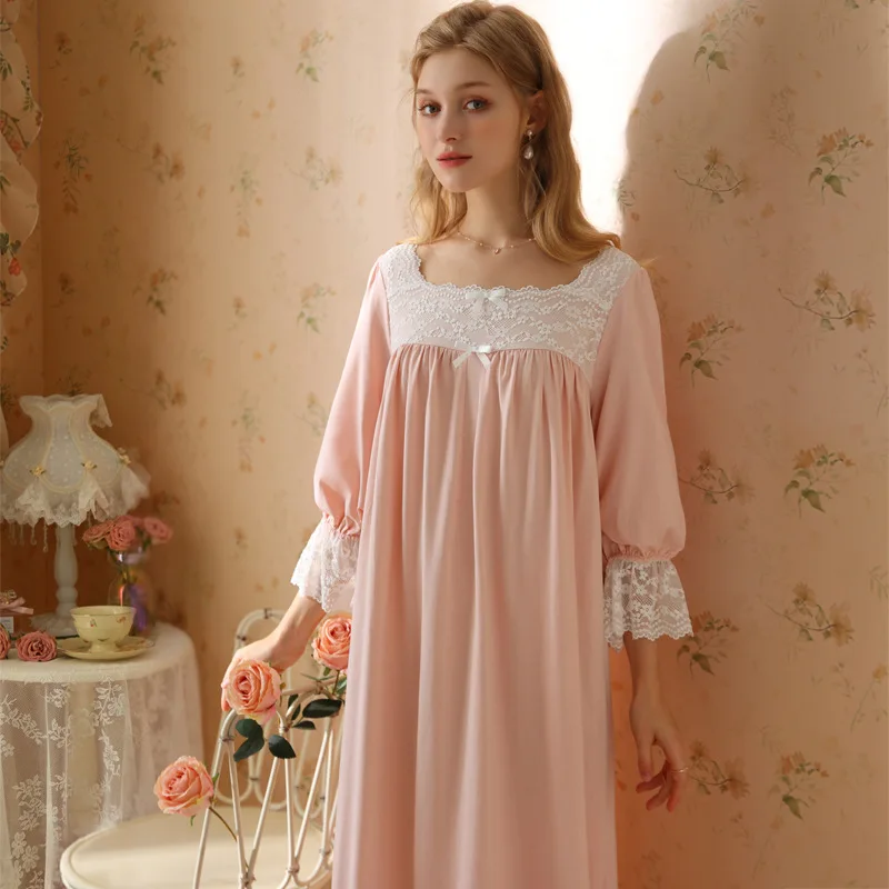 Women Sweet Lace Ruffles Long Sleeve Robe Peignoir Vintage Nightgowns Cotton Victorian Night Dress Loose Princess Sleepwear
Women Sweet Lace Ruffles Long Sleeve Robe Peignoir Vintage Nightgowns Cotton Victorian Night Dress Loose Princess Sleepwear