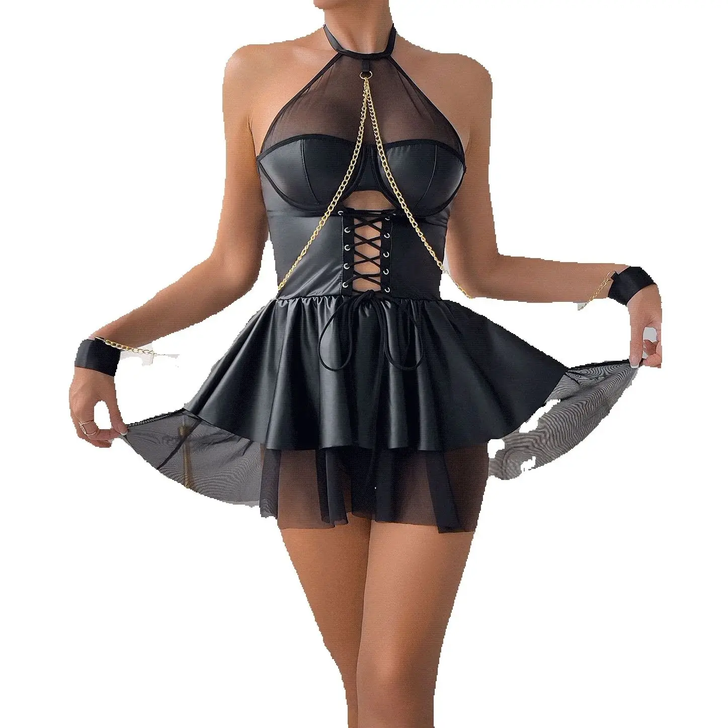 Новое сексуальное женское белье из искусственной кожи, прозрачное сетчатое нижнее белье, экзотическое эротическое эротическое сексуальное платье, горячая прозрачная юбка, нижнее белье
Новое сексуальное женское белье из искусственной кожи, прозрачное сетчатое нижнее белье, экзотическое эротическое эротическое сексуальное платье, горячая прозрачная юбка, нижнее белье