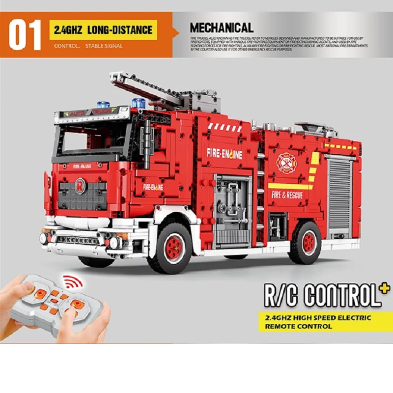 Technical Remote Control headed fire truck Model Building Blocks City tunnel Rescue Car Bricks Toys for Christmas Children Gift
Technical Remote Control headed fire truck Model Building Blocks City tunnel Rescue Car Bricks Toys for Christmas Children Gift