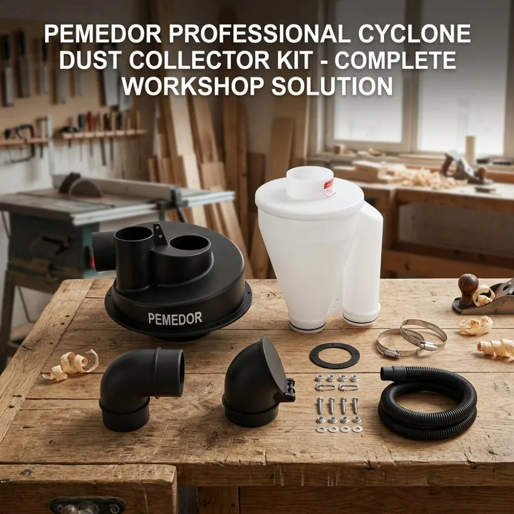New Industrial Dual Cyclone Dust Separator for Woodworking Workshop Includes 50mm Anti-Static Hose Reduces Filter Clogging
New Industrial Dual Cyclone Dust Separator for Woodworking Workshop Includes 50mm Anti-Static Hose Reduces Filter Clogging