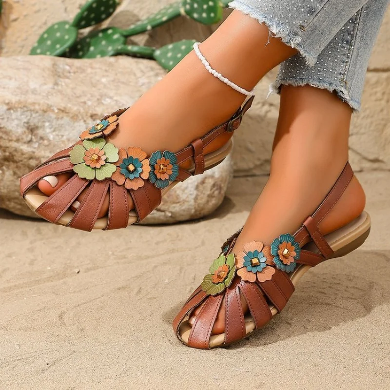 Summer New Real Leather Sandals Women's Flowers Ethnic Style Comfortable Casual Retro Women's Shoes Health Women's Sandals
Summer New Real Leather Sandals Women's Flowers Ethnic Style Comfortable Casual Retro Women's Shoes Health Women's Sandals
