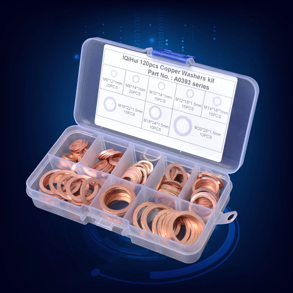 120 Pcs Copper Washer Set Conductive Flat Gasket Assortment Metal Brass Steel Suitable Car Marine Engines Hardware
120 Pcs Copper Washer Set Conductive Flat Gasket Assortment Metal Brass Steel Suitable Car Marine Engines Hardware