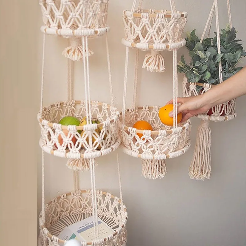 Hand Woven Cotton Rope Storage Basket Wall Hanging Basket for Fruit Vegetables Plants Nordic Home Decor
Hand Woven Cotton Rope Storage Basket Wall Hanging Basket for Fruit Vegetables Plants Nordic Home Decor