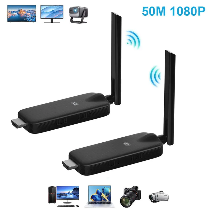 50M Wireless Transceiver HDMI-Compatible Video Transmitter Receiver Share Screen Mirror Extender HD Adapter for PC TV Projector
50M Wireless Transceiver HDMI-Compatible Video Transmitter Receiver Share Screen Mirror Extender HD Adapter for PC TV Projector