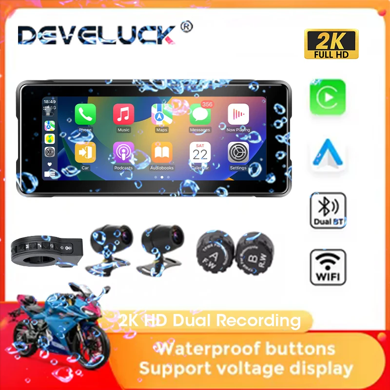 Develuck Portable 6.86 Inch Motorcycle Navigation GPS Wireless Apple Carplay Android Auto IPX7Waterproof BT Touch Screen Display
Develuck Portable 6.86 Inch Motorcycle Navigation GPS Wireless Apple Carplay Android Auto IPX7Waterproof BT Touch Screen Display