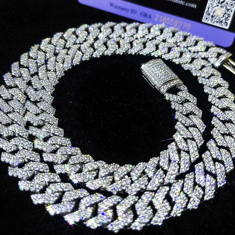 Popular 10mm Moissanite Diamond Prong Cuban Link Chain VVS Pass Diamond Tester 925 Sterling Silver Gold Cuban Link Chain
Popular 10mm Moissanite Diamond Prong Cuban Link Chain VVS Pass Diamond Tester 925 Sterling Silver Gold Cuban Link Chain