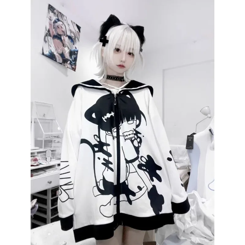 Y2K Harajuku Streetwear Hoodies Shirts Women Print Zipper Long Sleeve Sweatshirts Casual Fashion Oversized Hoodie Punk Tops New
Y2K Harajuku Streetwear Hoodies Shirts Women Print Zipper Long Sleeve Sweatshirts Casual Fashion Oversized Hoodie Punk Tops New