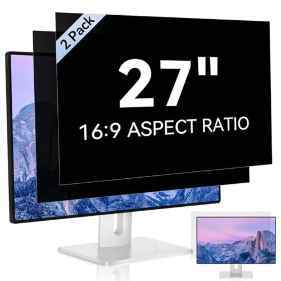 27 Inch Computer Privacy Screen for 16:9 Monitor, PET Material, Black, Eye Protection Anti-Glare Blue Light Filter with Removab
27 Inch Computer Privacy Screen for 16:9 Monitor, PET Material, Black, Eye Protection Anti-Glare Blue Light Filter with Removab