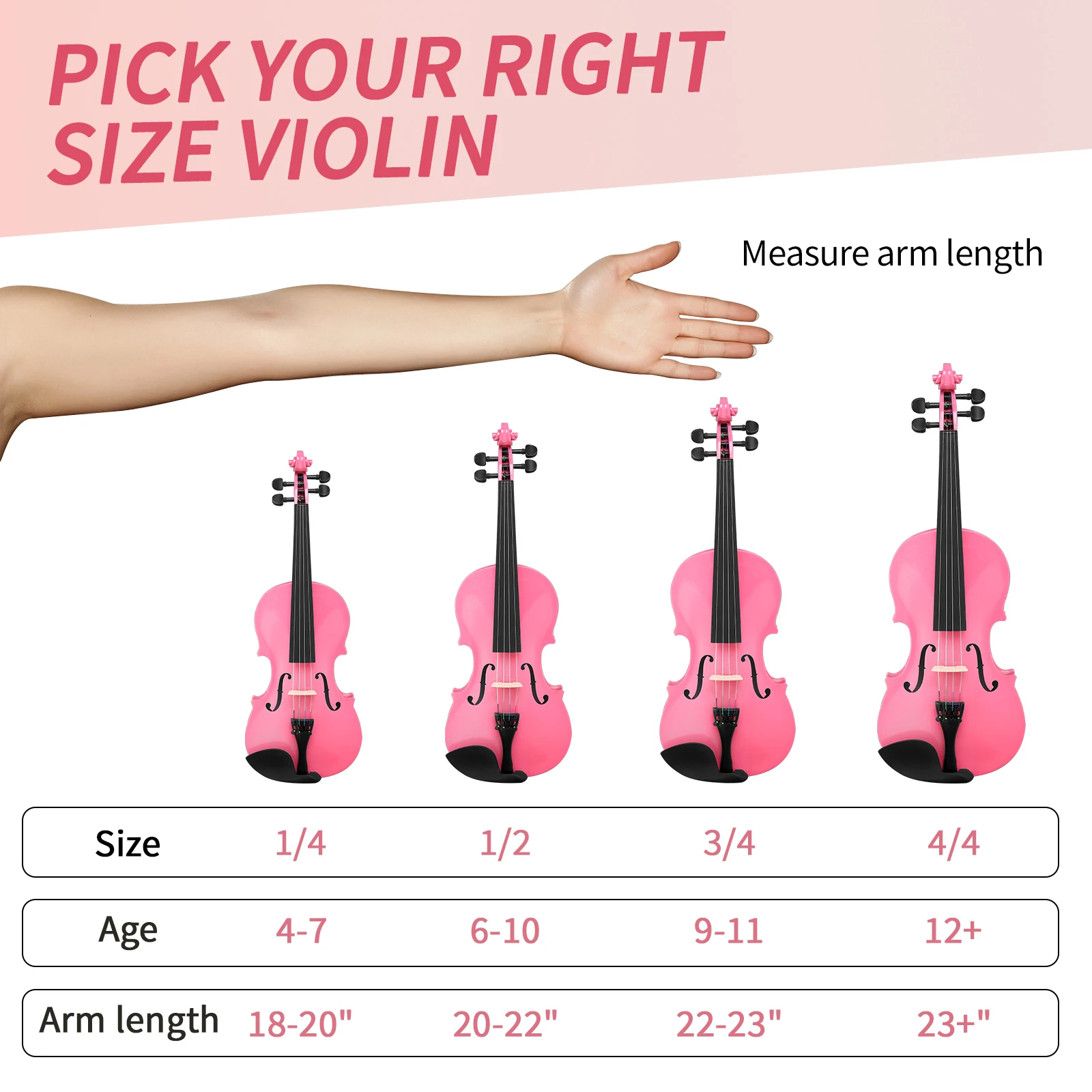 1/2 pink violin + box + bow + rosin
1/2 pink violin + box + bow + rosin
