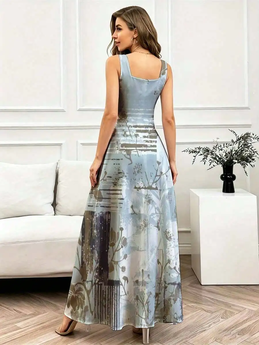 Square Neck Floral Print Sleeveless Maxi Dress For Women
Square Neck Floral Print Sleeveless Maxi Dress For Women