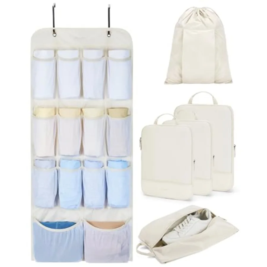 BAGSMART Hanging Compression Packing Cubes for Closet Organizers And Storage, 6 Set Suitcase Organizer Bags Set, Cruise Travel
BAGSMART Hanging Compression Packing Cubes for Closet Organizers And Storage, 6 Set Suitcase Organizer Bags Set, Cruise Travel