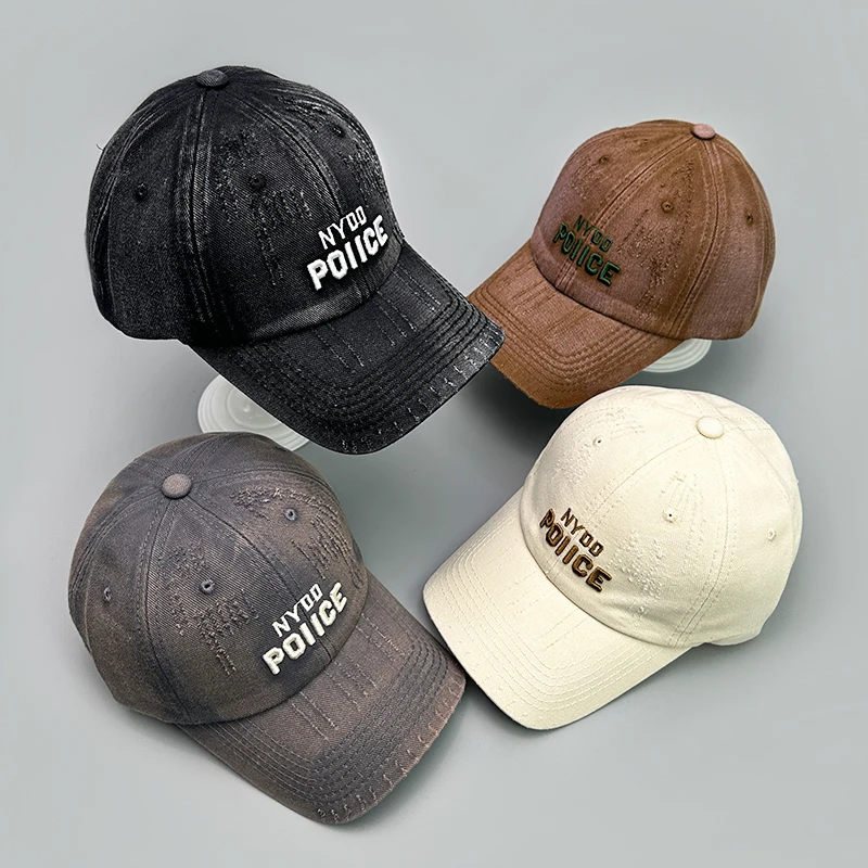 Outdoor Retro Letter Embroidery Baseball Hats New Men Women Broken Sunshade Breathable Distress Versatile Fashion Snapback Caps
Outdoor Retro Letter Embroidery Baseball Hats New Men Women Broken Sunshade Breathable Distress Versatile Fashion Snapback Caps