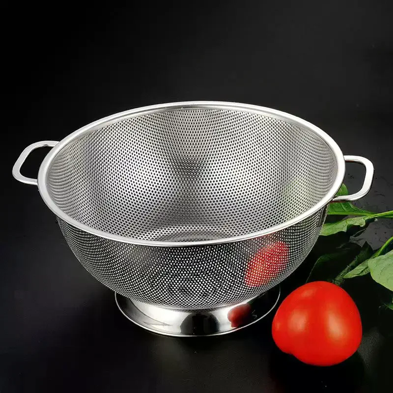 Stainless Steel Colander With Double Handle Food Pasta Strainer Basket With Self-draining Solid Ring Base Fine Mesh Filter
Stainless Steel Colander With Double Handle Food Pasta Strainer Basket With Self-draining Solid Ring Base Fine Mesh Filter