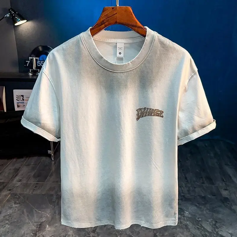 Fashionable retro short sleeved T-shirt men's 2025 summer style street printed round neck half sleeved loose men's top
Fashionable retro short sleeved T-shirt men's 2025 summer style street printed round neck half sleeved loose men's top