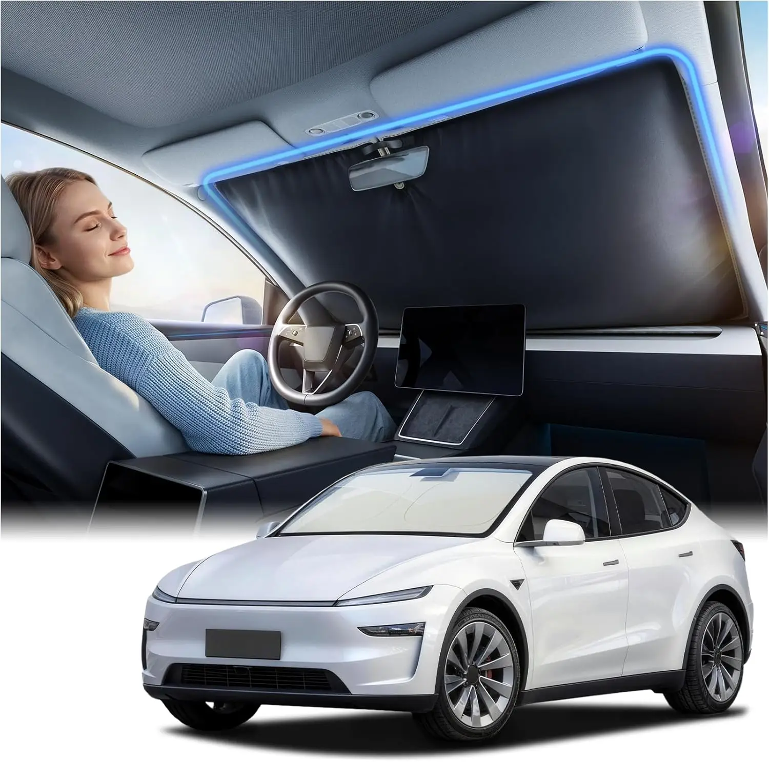 Ice Silk Air-Cooled Car Windshield Sun Shade - 84.2% Heat Insulation, 64"x32"
Ice Silk Air-Cooled Car Windshield Sun Shade - 84.2% Heat Insulation, 64"x32"