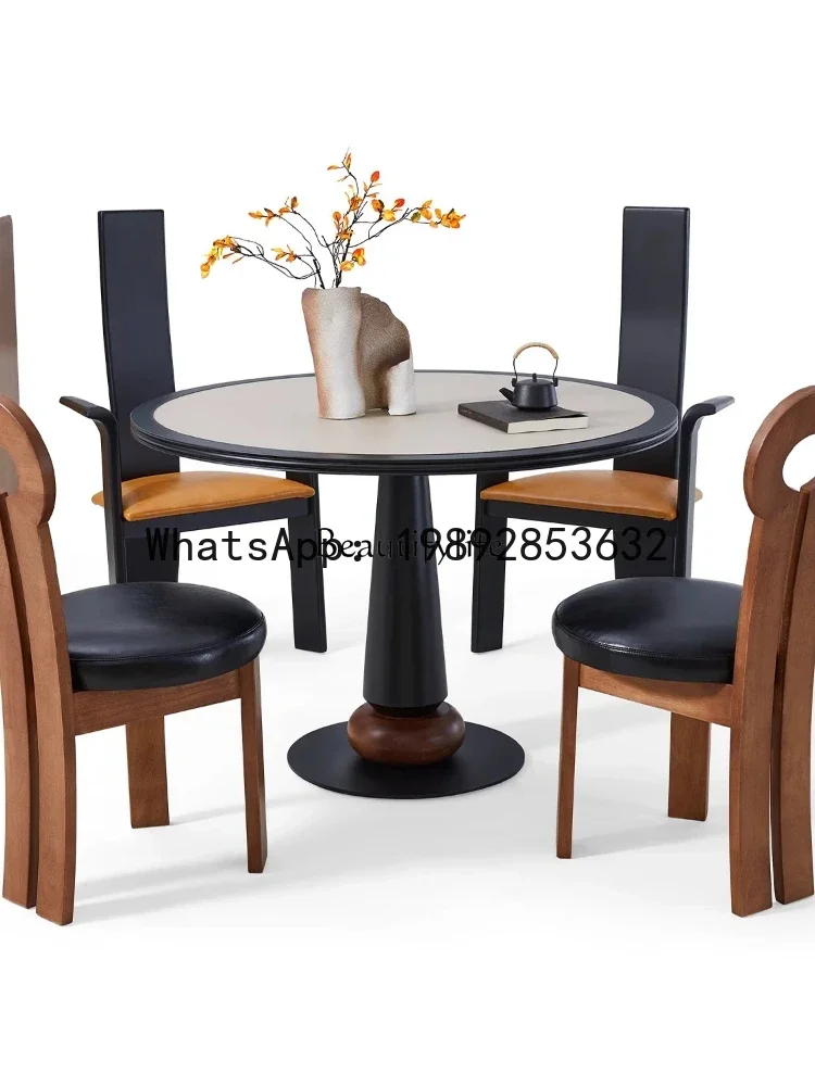 retro round pure white rock slab dining table in the ancient style minimalist small apartment
retro round pure white rock slab dining table in the ancient style minimalist small apartment