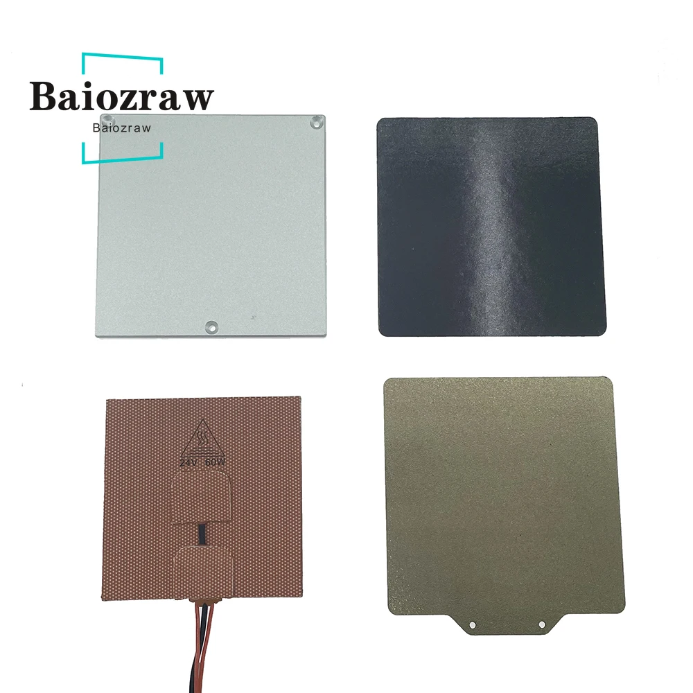 Комплект платформы для подогрева 3D-принтера Baiozraw V0.1 V0.2, силиконовая подкладка 24 в 60 Вт, алюминиевая пластина 120*120 и стальной лист PEI для Voron
Комплект платформы для подогрева 3D-принтера Baiozraw V0.1 V0.2, силиконовая подкладка 24 в 60 Вт, алюминиевая пластина 120*120 и стальной лист PEI для Voron