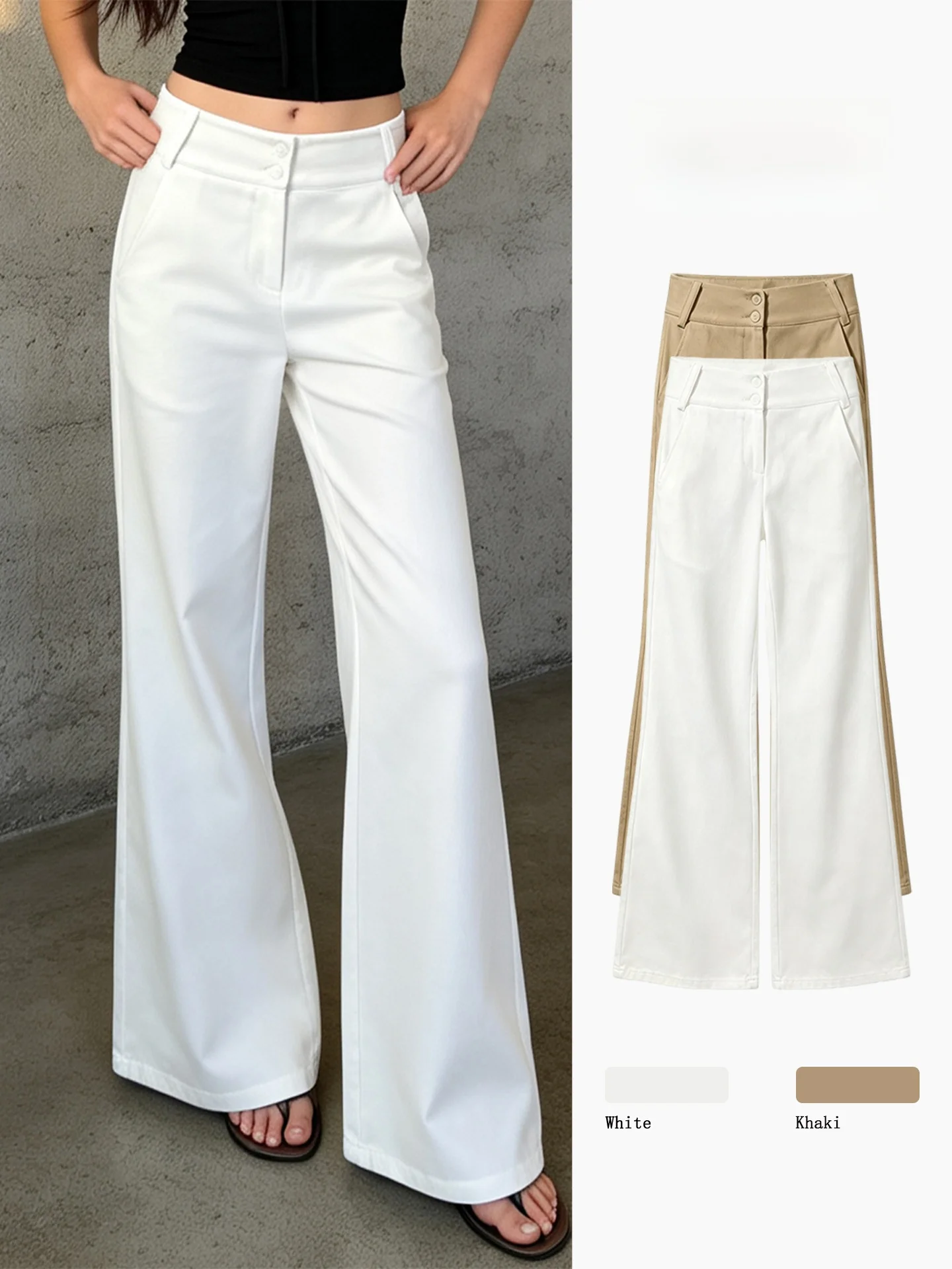 White High Waist Wide Leg Pants Women Summer Loose Casual Straight Cut Small Size Commute Loose Fit Floor Length Trousers
White High Waist Wide Leg Pants Women Summer Loose Casual Straight Cut Small Size Commute Loose Fit Floor Length Trousers