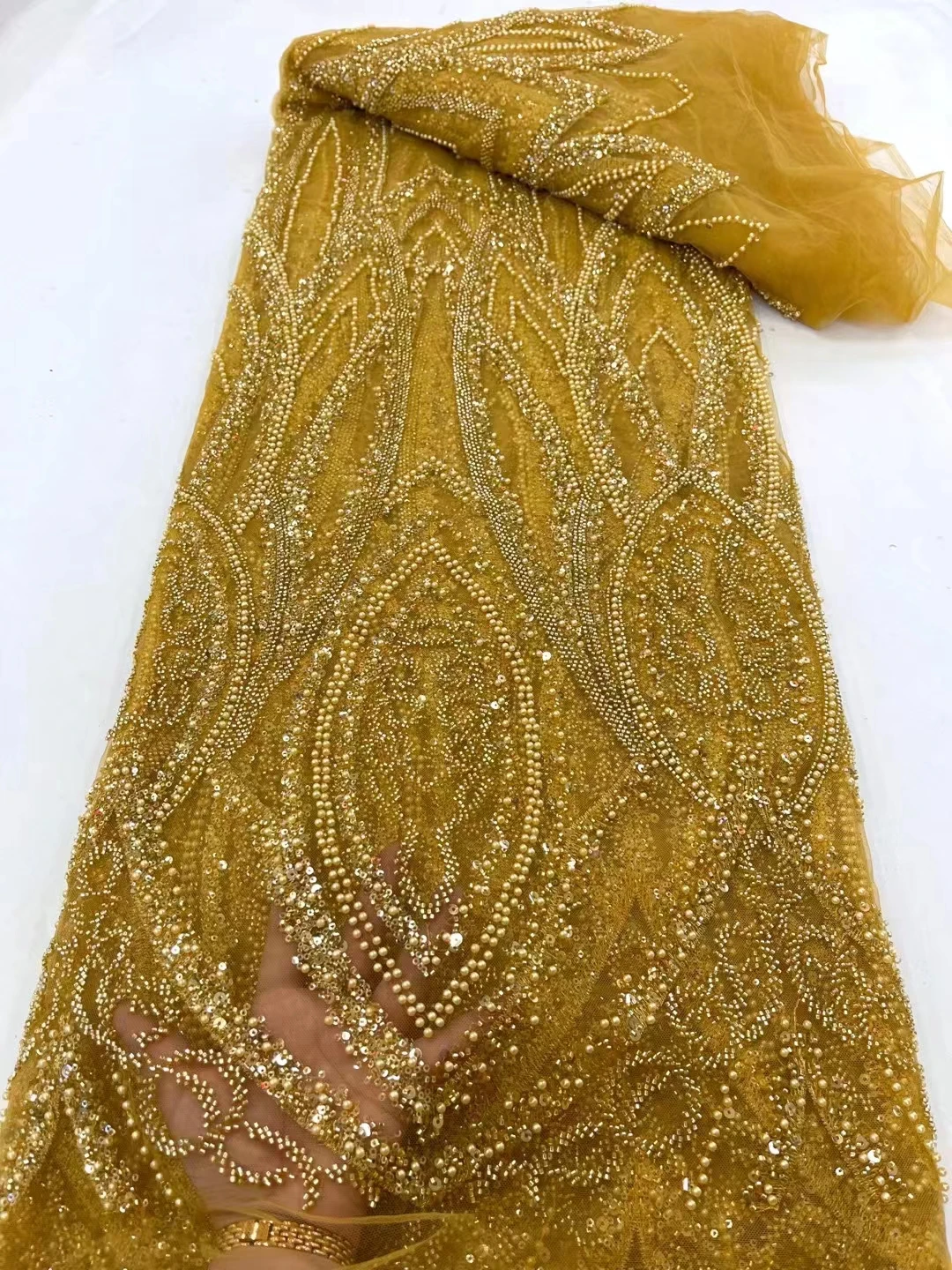 Popular Tube Beaded Fabric With Sequins Embroidery African Nigeria Lace French Mesh Yarn Lace For Party Dress Wedding Dress Xc
Popular Tube Beaded Fabric With Sequins Embroidery African Nigeria Lace French Mesh Yarn Lace For Party Dress Wedding Dress Xc