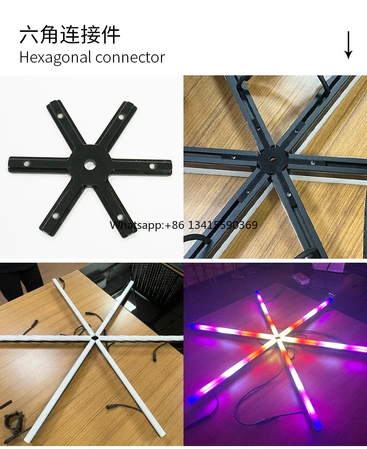 HTD VMC08 Hexagonal Model LED Connector to Connect 6pcs Led Pixel Bar with 6 Different Directions
HTD VMC08 Hexagonal Model LED Connector to Connect 6pcs Led Pixel Bar with 6 Different Directions