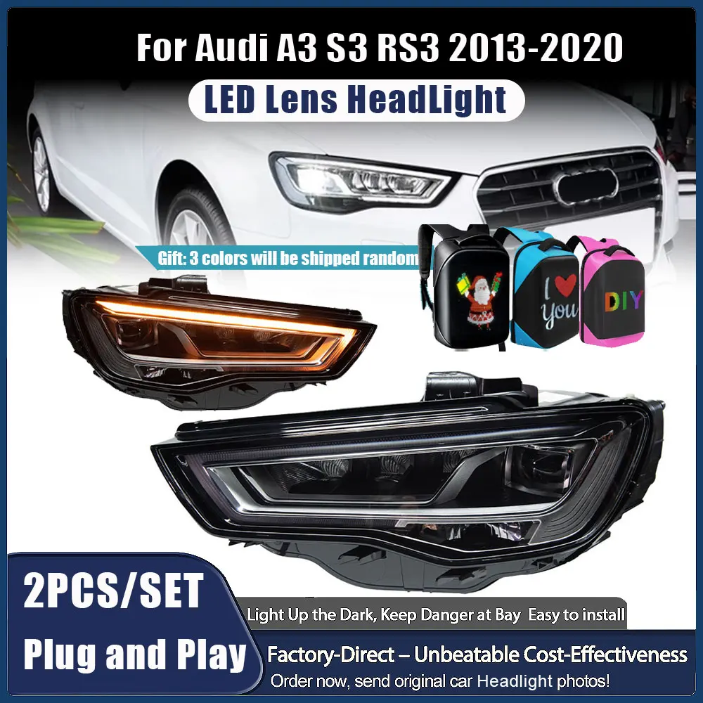 Передние фонари для Audi A3 S3 RS3 2013-2016-2020, светодиодные автомобильные фары в сборе, обновление, высококачественные линзы проектора, автомобильные аксессуары
Передние фонари для Audi A3 S3 RS3 2013-2016-2020, светодиодные автомобильные фары в сборе, обновление, высококачественные линзы проектора, автомобильные аксессуары