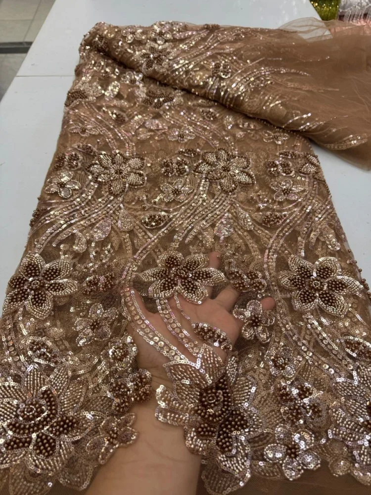 Luxury Nigerian Embroidery Sequins Beaded Lace High Quality 2026 Hot Selling Lace Fabric for Women Party Dress
Luxury Nigerian Embroidery Sequins Beaded Lace High Quality 2026 Hot Selling Lace Fabric for Women Party Dress