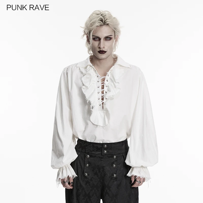 PUNK RAVE Men's Gothic High-quality Cotton Bubble Sleeves Retro Shirt Soft Comfortable Ruffles with Drawstring Tops 2 Colors
PUNK RAVE Men's Gothic High-quality Cotton Bubble Sleeves Retro Shirt Soft Comfortable Ruffles with Drawstring Tops 2 Colors