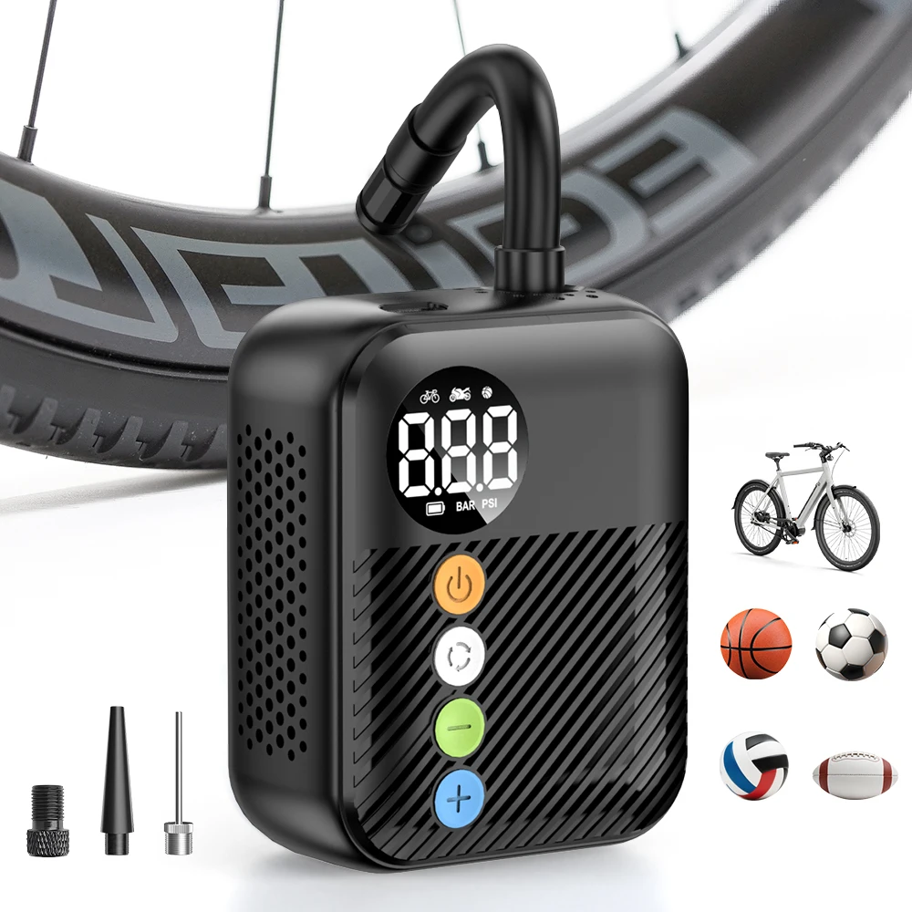 Портативный мини-насос Carsun для электровелосипедов, беспроводной насос для накачки шин с максимальным давлением 150 фунтов на кв. дюйм, аккумулятор 480 мАч и цифровой дисплей
Портативный мини-насос Carsun для электровелосипедов, беспроводной насос для накачки шин с максимальным давлением 150 фунтов на кв. дюйм, аккумулятор 480 мАч и цифровой дисплей