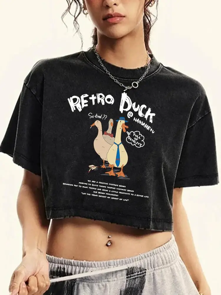 Three Ducks Cartoon Printing Women Wash Short T Shirt Summer Breathable Tshirt Street Fashion Tees Casual Distress Tops Female
Three Ducks Cartoon Printing Women Wash Short T Shirt Summer Breathable Tshirt Street Fashion Tees Casual Distress Tops Female