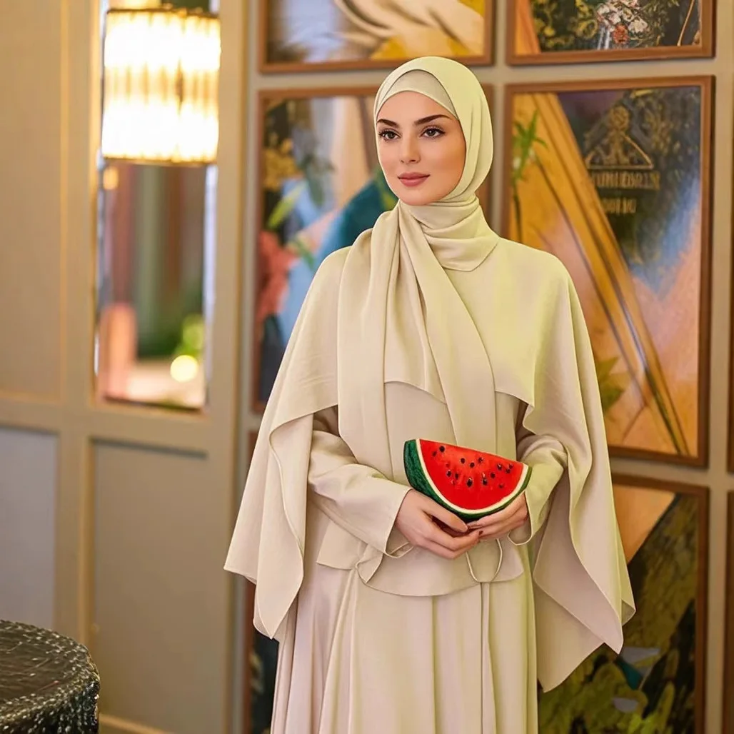 Eid Djellaba Muslim Women 2 Piece Set Dubai Abaya Cloak Tops Long Dress Islam Jalabiya Kaftan Turkey Robe Musulmane Ensembles
Eid Djellaba Muslim Women 2 Piece Set Dubai Abaya Cloak Tops Long Dress Islam Jalabiya Kaftan Turkey Robe Musulmane Ensembles