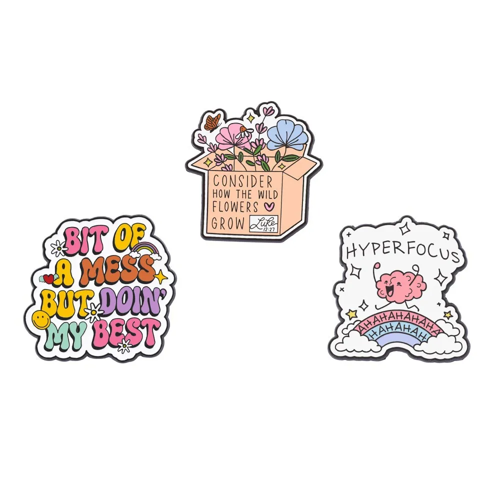 1 Set Creative and Personalized English Inspirational Quotes Metal Badges English Alloy Brooches Accessories Decorations
1 Set Creative and Personalized English Inspirational Quotes Metal Badges English Alloy Brooches Accessories Decorations