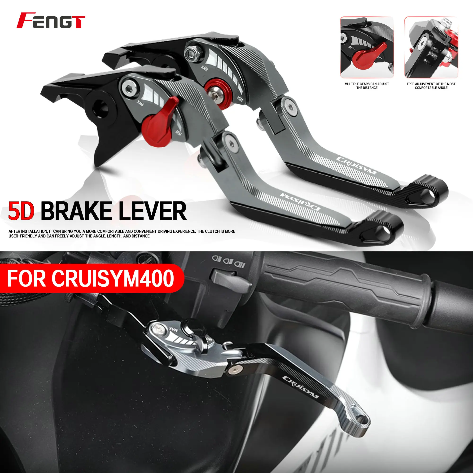 NEW 5D Brake Handle Lever For SYM cruisym 400i 400 Cruisym400 Motorcycle CNC Adjustable Handle Brake Clutch Lever Brake Lever
NEW 5D Brake Handle Lever For SYM cruisym 400i 400 Cruisym400 Motorcycle CNC Adjustable Handle Brake Clutch Lever Brake Lever