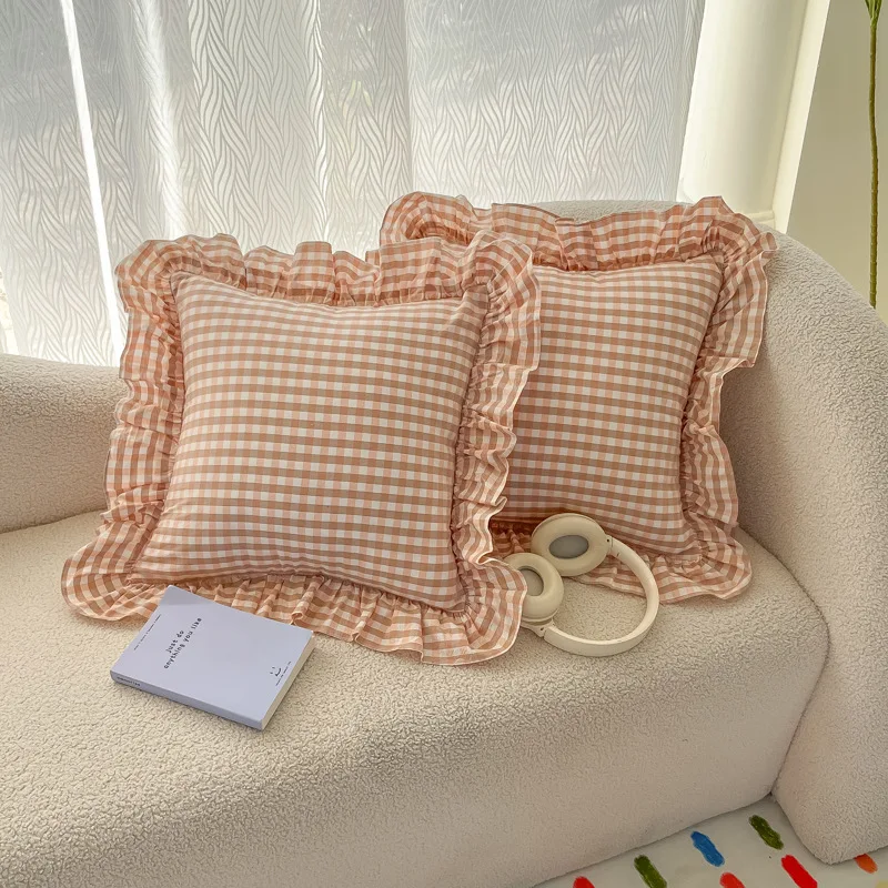 2-Pack Cotton Ruffle Edge Pillowcase French Retro Plaid Printed Cushion Cover Soft Comfortable Sofa Home Decorative Pillow Cover
2-Pack Cotton Ruffle Edge Pillowcase French Retro Plaid Printed Cushion Cover Soft Comfortable Sofa Home Decorative Pillow Cover