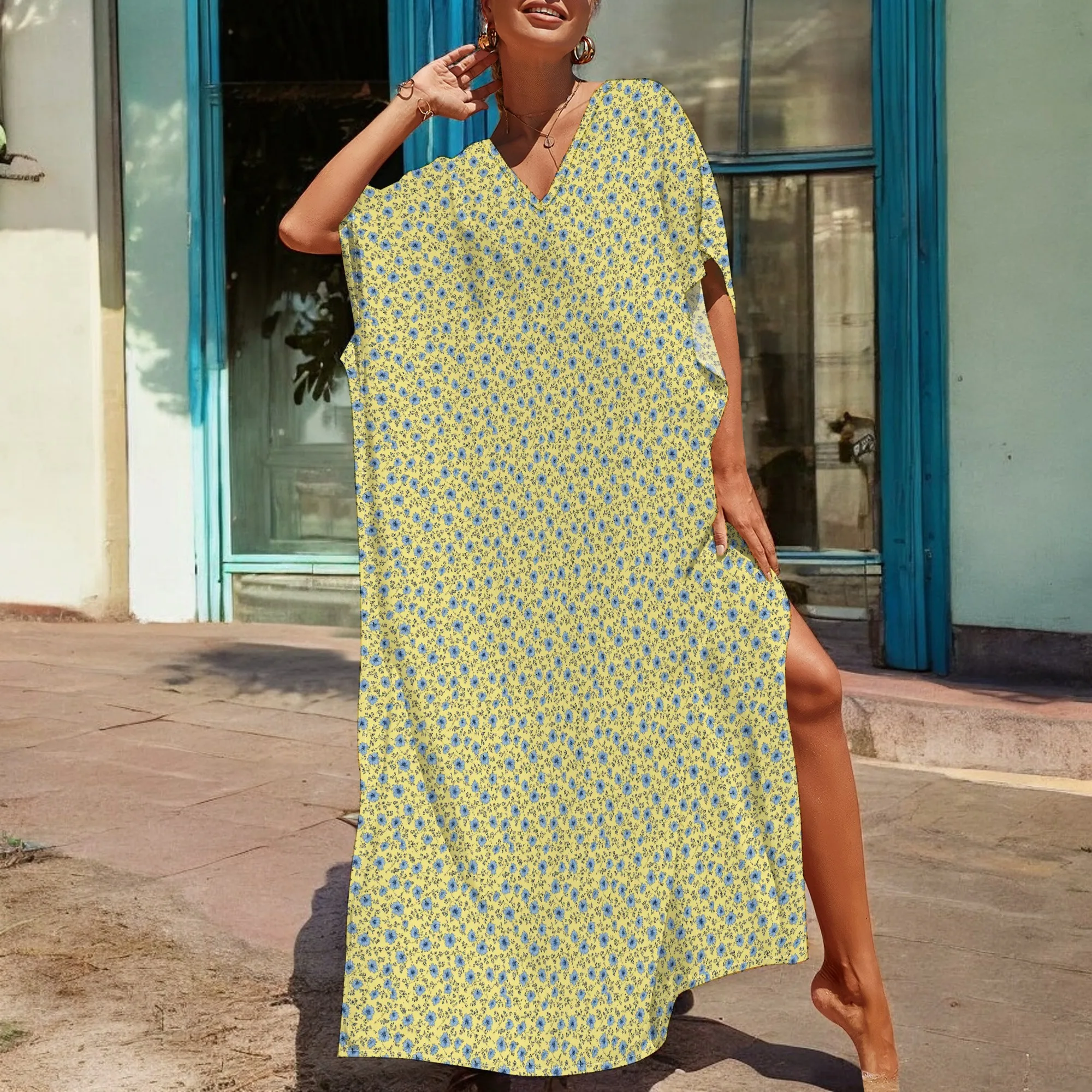 Yellow Floral Kaftan Dress for Women V-Neck Loose Fit Summer Maxi Dress 2025 Cottagecore Garden Picnic Style S-3XL
Yellow Floral Kaftan Dress for Women V-Neck Loose Fit Summer Maxi Dress 2025 Cottagecore Garden Picnic Style S-3XL