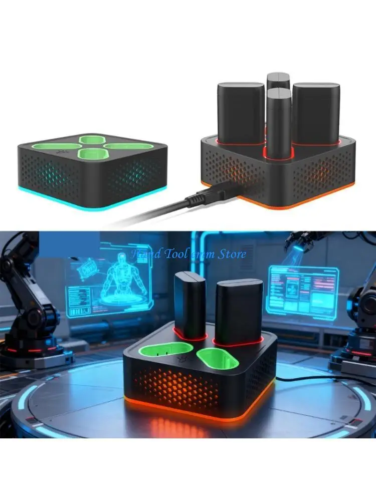 H37F 4x1400mAh Rechargeable Battery Pack with Chargers Include Colorful Light for X/S Wireless Controller Charging Base
H37F 4x1400mAh Rechargeable Battery Pack with Chargers Include Colorful Light for X/S Wireless Controller Charging Base