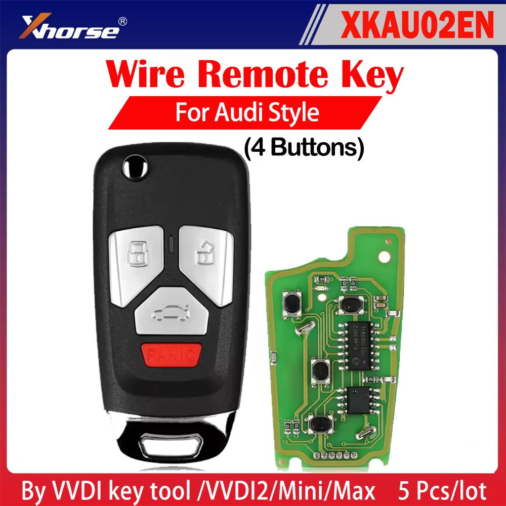 Xhorse XKU01EN XKAU02EN XK Series 3/4 Buttons VVDI Wire Remote Car Key Fob for VVDI2 / VVDI Mini / Key Tool Max
Xhorse XKU01EN XKAU02EN XK Series 3/4 Buttons VVDI Wire Remote Car Key Fob for VVDI2 / VVDI Mini / Key Tool Max