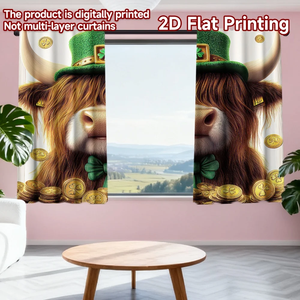 2D flat printing 2pcs Window Curtains St. Patrick's Cow Charm Digital Printed Polyester Drapes All Season Party & Holiday Decor
2D flat printing 2pcs Window Curtains St. Patrick's Cow Charm Digital Printed Polyester Drapes All Season Party & Holiday Decor