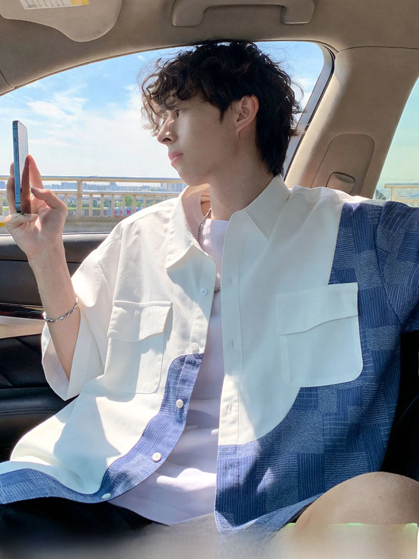 American Retro Color Block Casual Loose Half Sleeve Shirt for Men Summer Trendy Brand Irregular Design Short Sleeve Button up
American Retro Color Block Casual Loose Half Sleeve Shirt for Men Summer Trendy Brand Irregular Design Short Sleeve Button up
