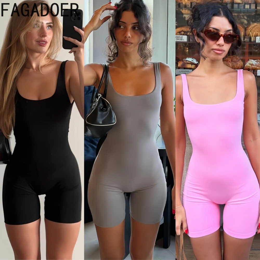 FAGADOER High Quality Casual Bodycon Rompers Women Spaghetti Strap Sleeveless Backless Jumpsuit Female Streetwear Overalls New
FAGADOER High Quality Casual Bodycon Rompers Women Spaghetti Strap Sleeveless Backless Jumpsuit Female Streetwear Overalls New