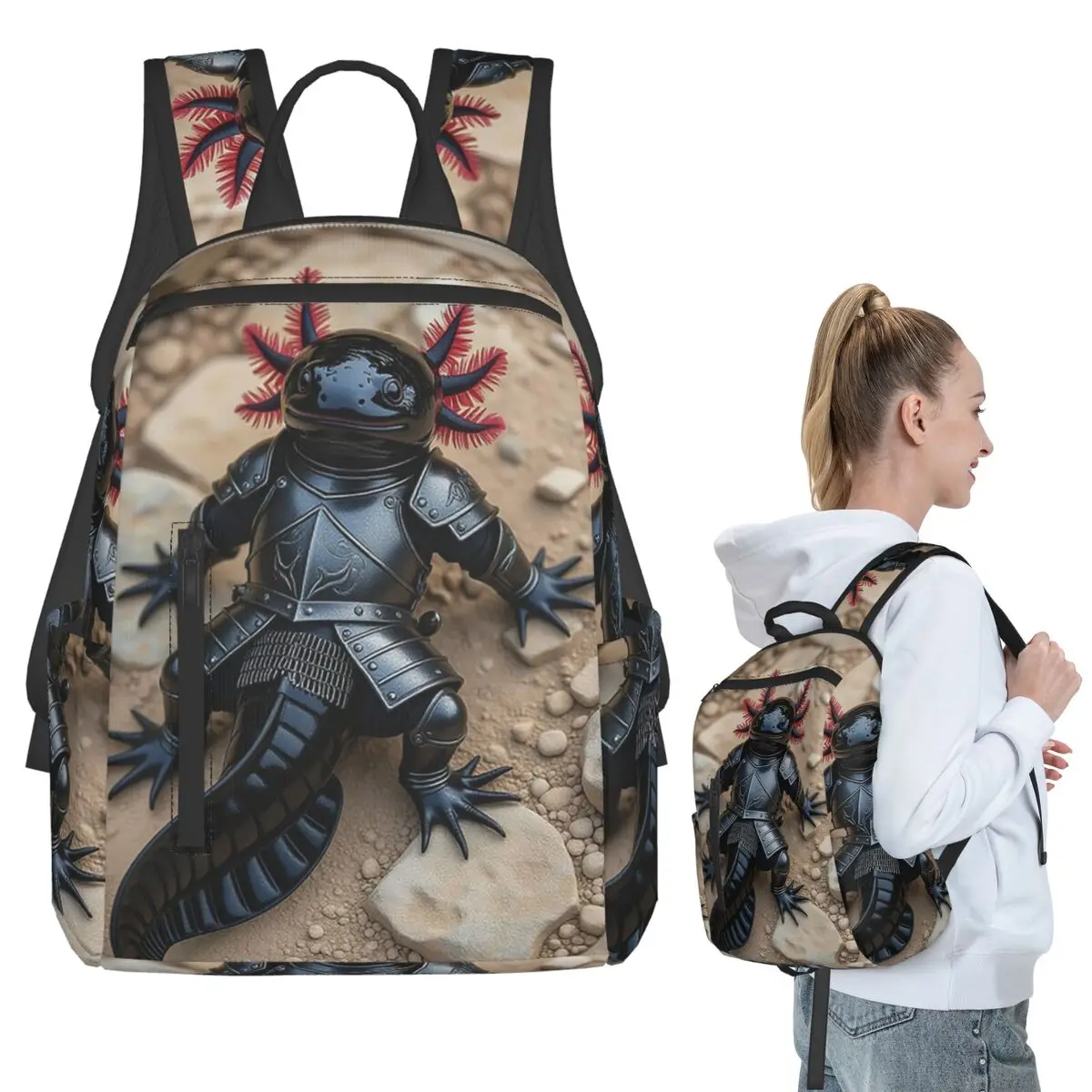 Axolotl The Worrior Of Kings Backpack Student BookBag Children School Bag Laptop Shoulder Bags Men Women
Axolotl The Worrior Of Kings Backpack Student BookBag Children School Bag Laptop Shoulder Bags Men Women